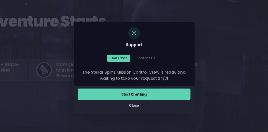 Stellar Spins Casino Customer Support