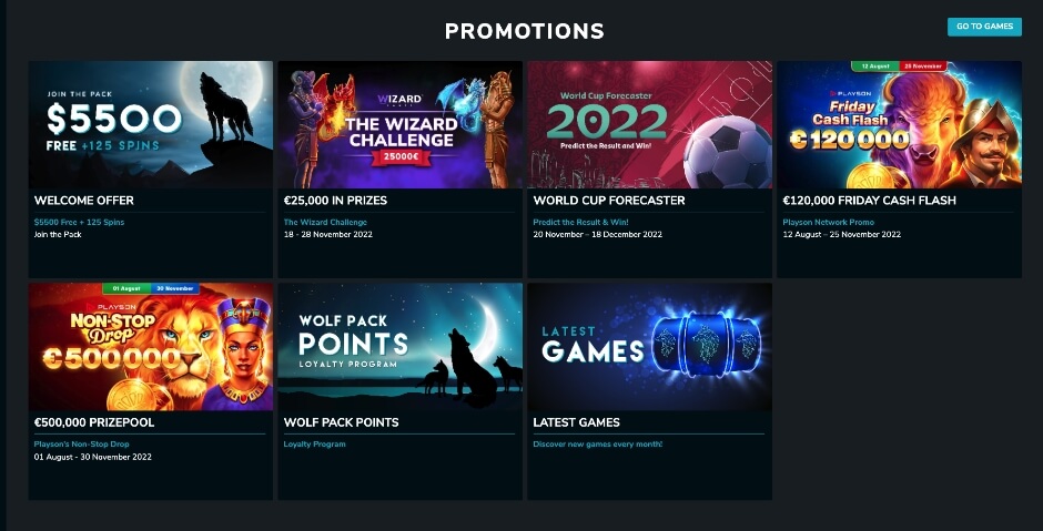 Wolf Winner Casino Promotions