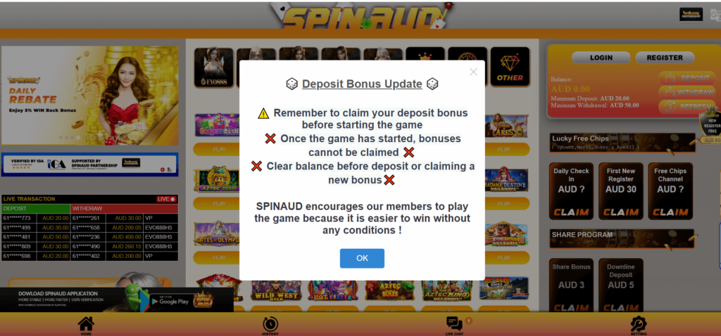 SpinAUD Bonus